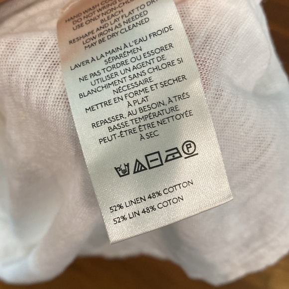 We the Free Linen Blend Boxy White Pocket Burnout tee Med - Picture 6 of 6